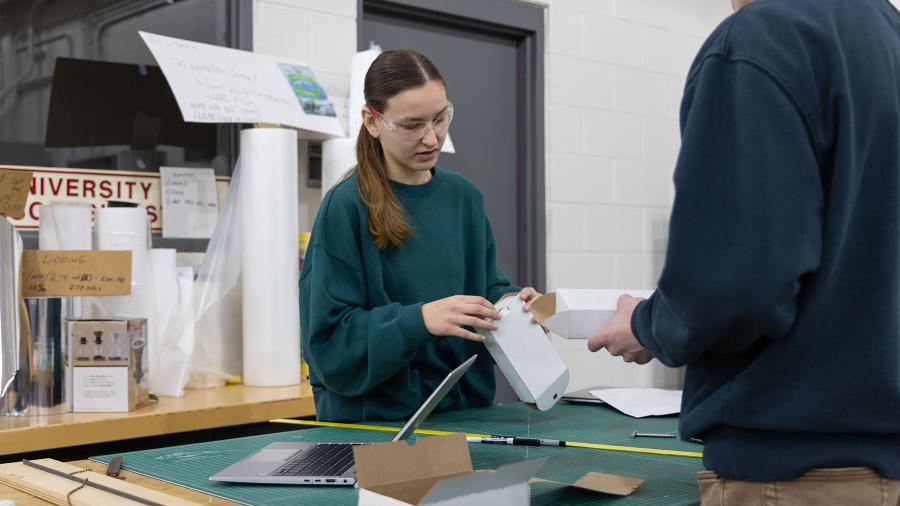 Students in the Packaging Lab