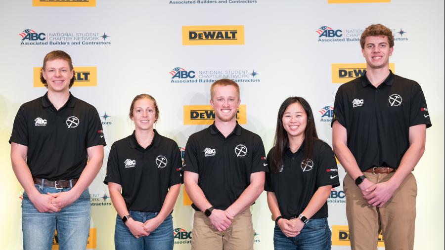 Members of UW-Stout’s ABC competition team who traveled to Florida were, from left, Lance Wallis, Noelle Urlaub, Jeremy O’Connor, Ellie Becker and Garrett Johnson.