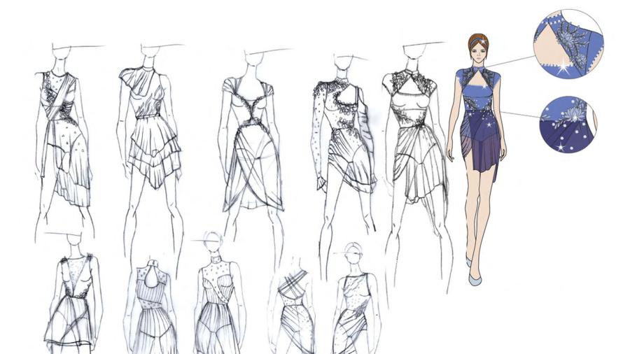 Reem Emerson's concept ideation for dancewear