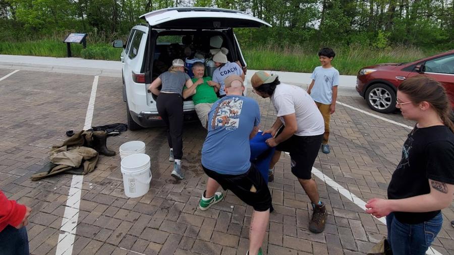 Summer ichthyology students on Lake Superior.