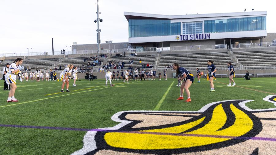 The UW-Stout Blue Devils face off against the Augustana Vikings at the TCO Performance Center.