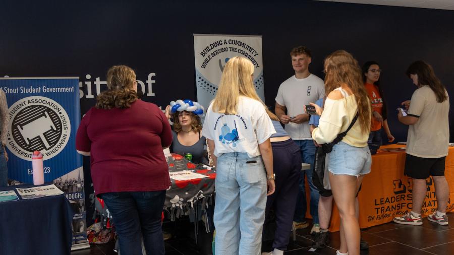 Students gather at an involvement fair