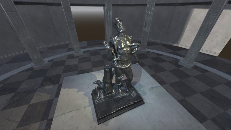 Cacus in Hell, 19th CE sculpture