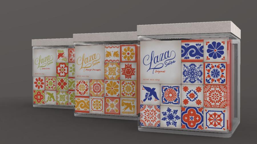 Mockups of salsa package designs