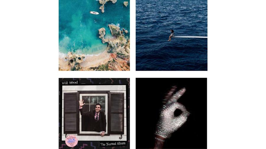 A collage of four album covers.