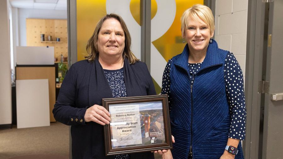 Rebecca Rother and Chancellor Katherine Frank