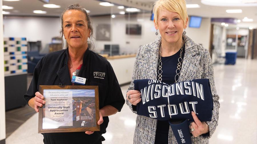 Tami Seehaver and Chancellor Katherine Frank