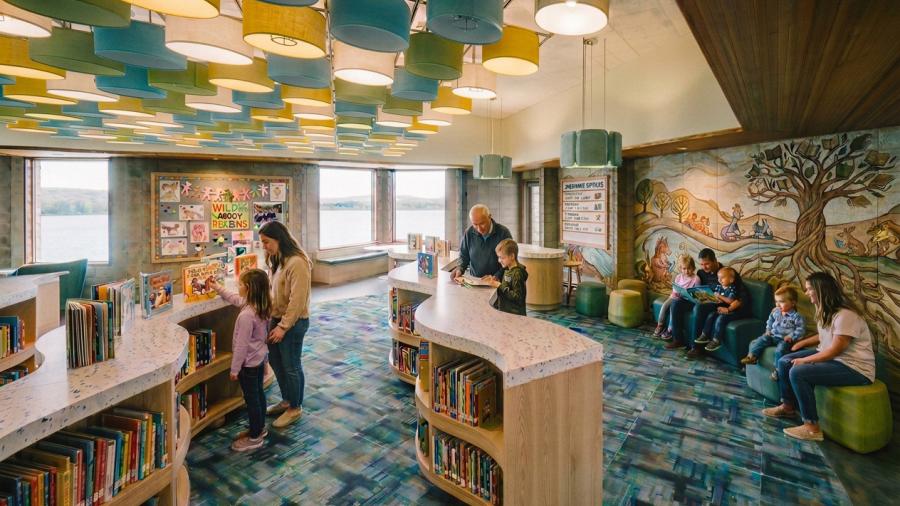 Design rendering of library interior