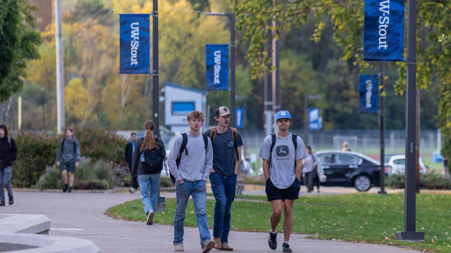 Students walk on campus
