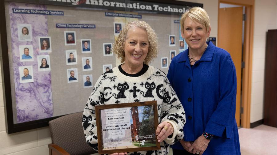 Lori Sweitzer and Chancellor Katherine Frank
