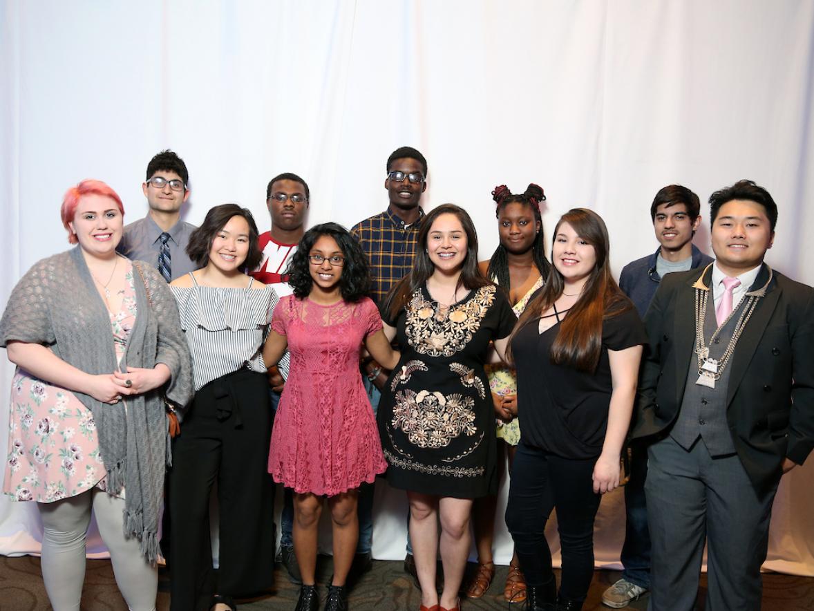 Stoutward Bound Scholars at the Multicultural Student Services' banquet.