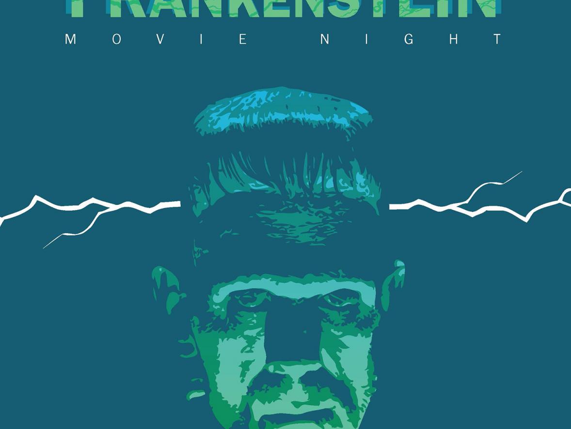 The poster for UW-Stout's "Frankenstein" film event.