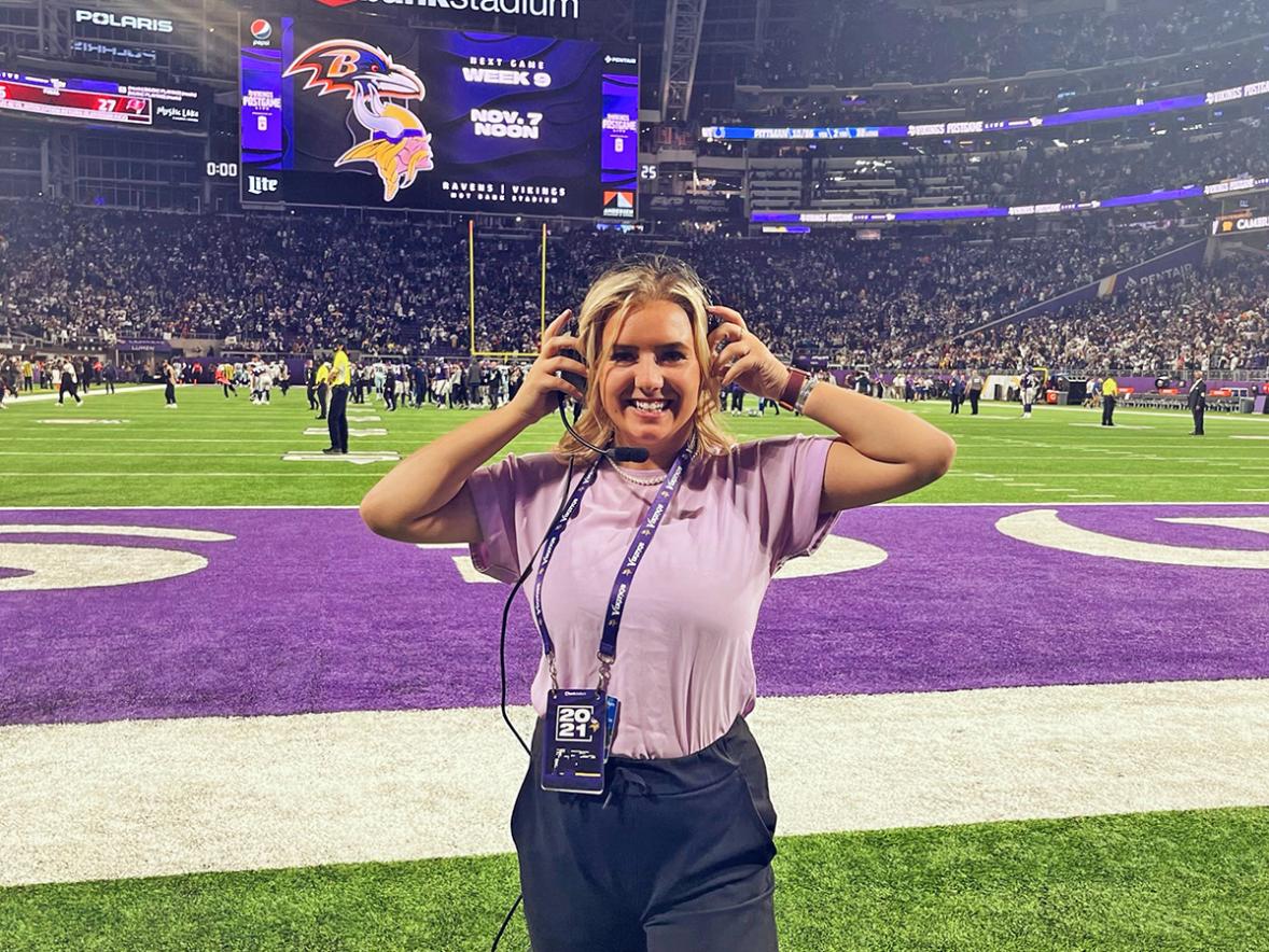 UW-Stout alum Samantha Ziwicki is working as a special events associate with the Minnesota Vikings NFL team.