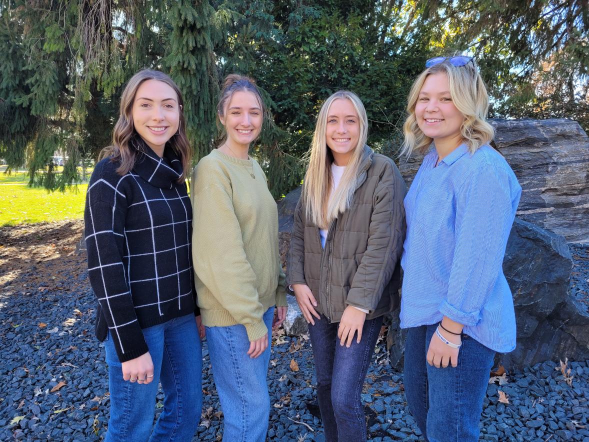Interior design students Meghan, Jaid, Sidney and Riley