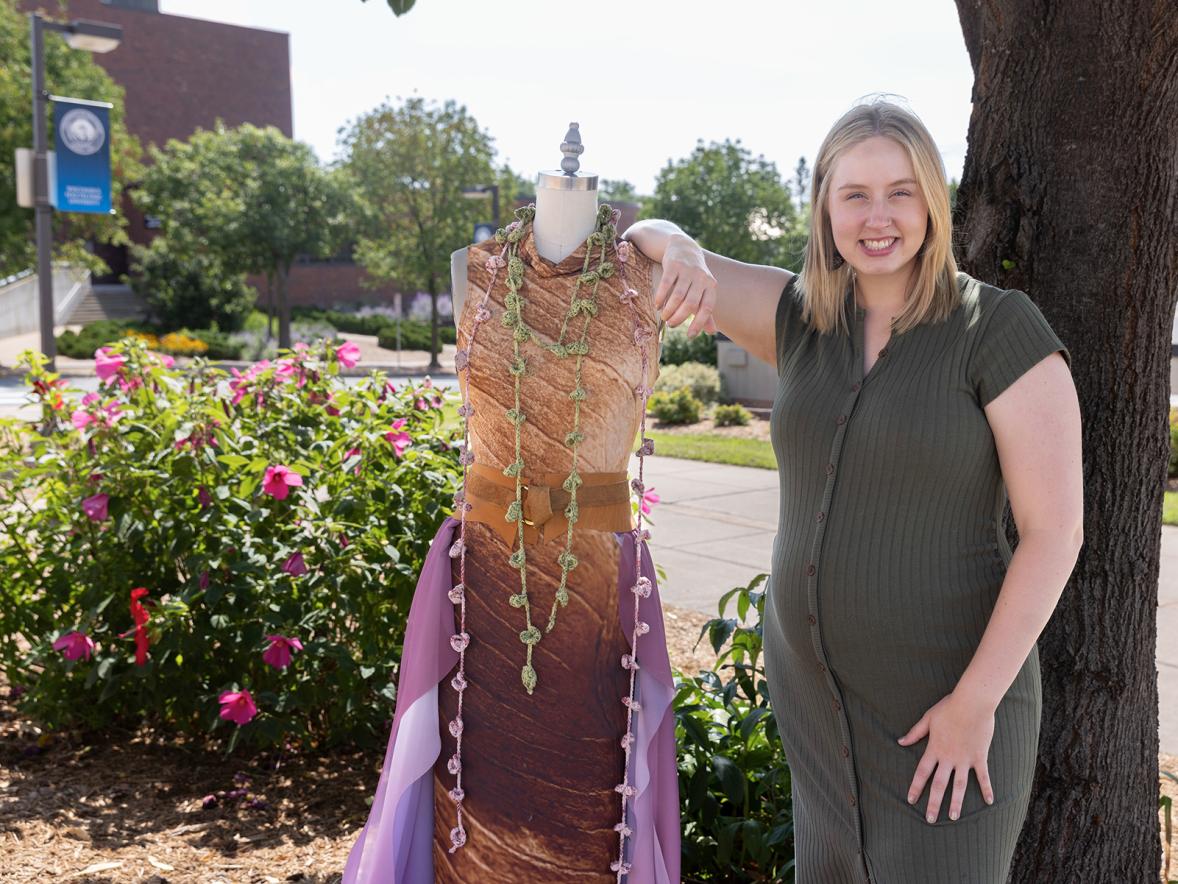 Clothing designs by UW-Stout graduate student Bex Cermin are inspired by nature, including Leafed in Lilacs. They will be featured Friday, Aug. 23, at Omaha Fashion Week in Omaha, Neb.