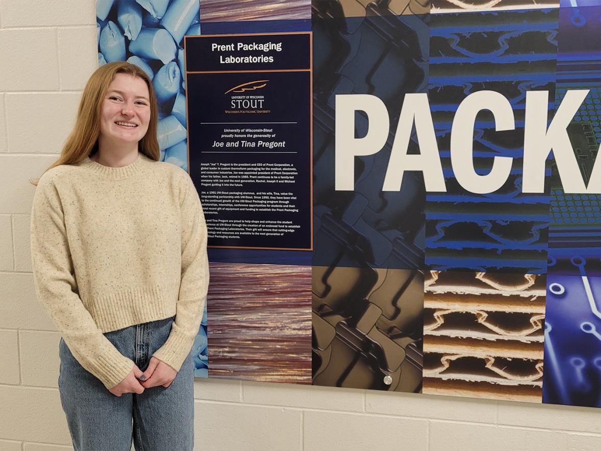 Packaging student Elaina Marxen