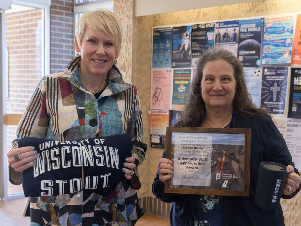 Nancy Brody and Chancellor Katherine Frank
