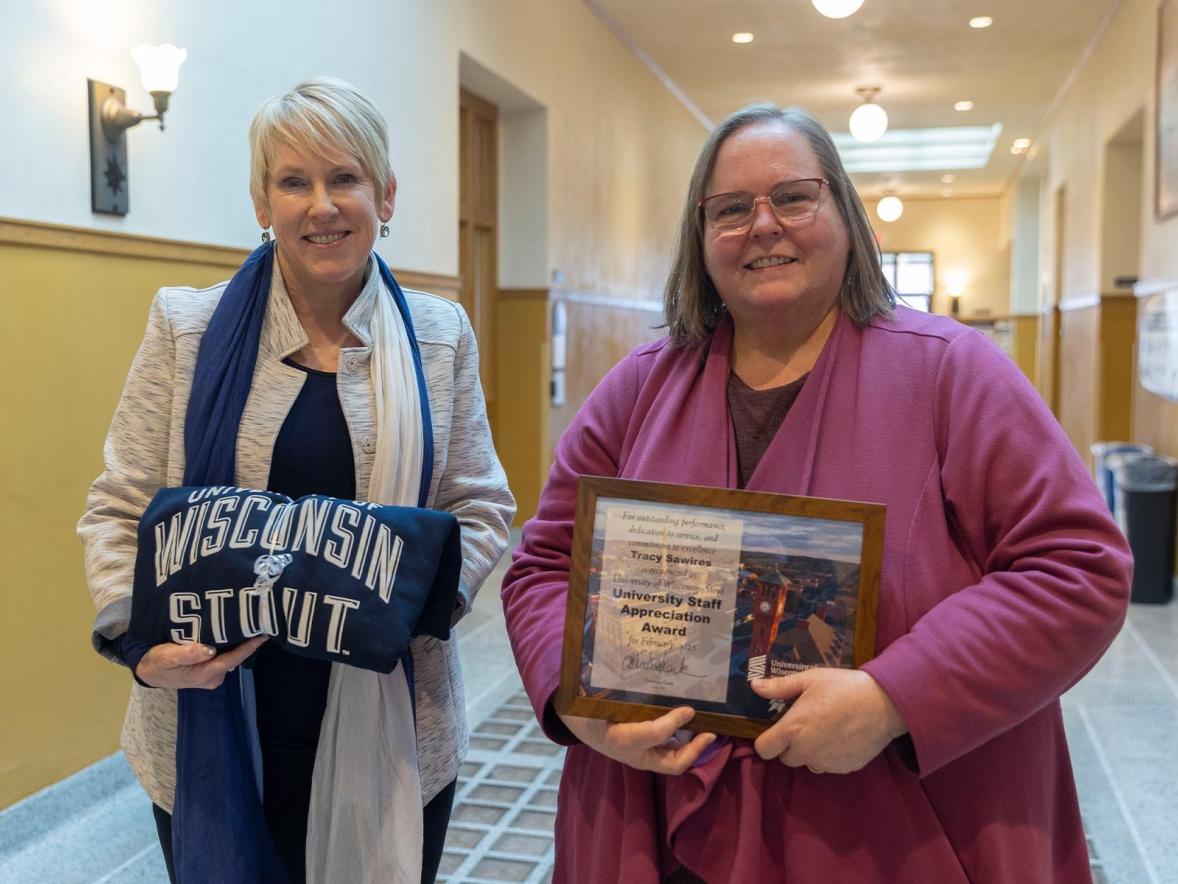 Tracy Sawires and Chancellor Katherine Frank