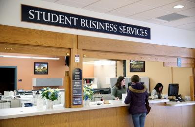 Student Business Services staff assist UW-Stout students in the Administration Building.
