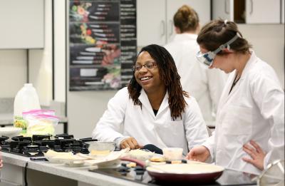 Students in the Food Product Development lab at UW-Stout.
