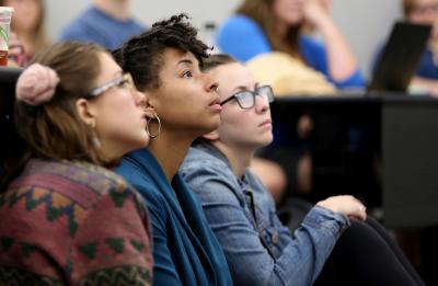 UW-Stout students attending a panel discussion in the Social Science department.