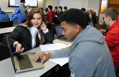 UW-Stout students in an American Government course.