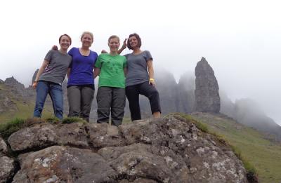 Four students at the Isle of Sky during their JUMPSTART: Scotland experience.
