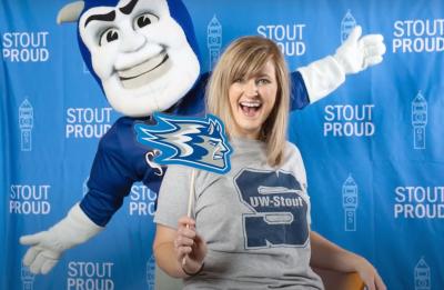 Admissions counselor Samantha Secraw with Blaze.