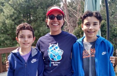 Interim Provost Glendali Rodriguez at home with her children.