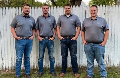 From left, Vinnie Lien, Alex Blake, Bronson Roshell and Ryan Arts, members of UW-Stout’s 2020 ABC construction competition team that made the U.S. finals.