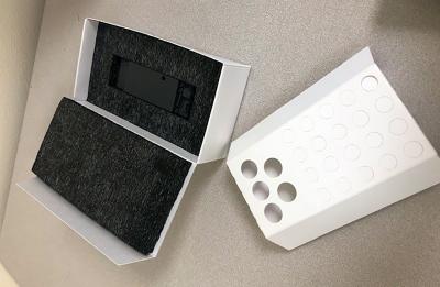 Brandon Nitz and Austin Skoug have helped develop packaging to hold reagents for COVID-19 testing kits while working in co-op positions at Promega Corp. near Madison.