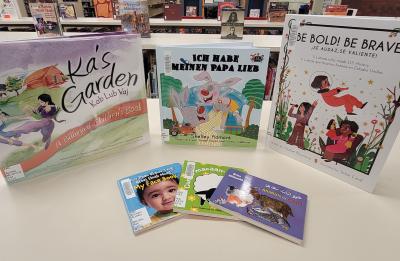 A sample of the EMC's bilingual books.