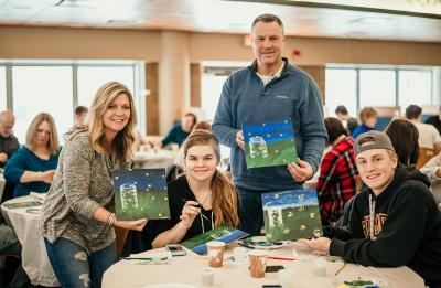 Sip and Paint activity at Family Weekend