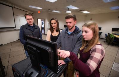 Students in the CNIT Lab.