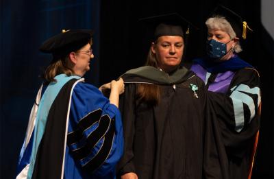 Jamie Stillion at the graduate commencement