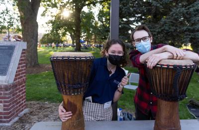 Students from one of the approximately 150 student organizations take part in a recent Backyard Bash. 