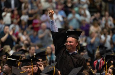 Excited student during graduation