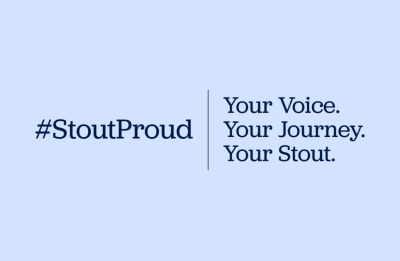 Text saying 'StoutProud: Your Voice. Your Journey. Your Stout.'