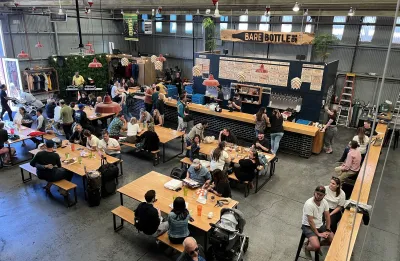 Inside of Barebottle Brewing Co in San Francisco, California 