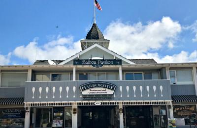 Outside of the Harborside Restaurant in Newport Beach, California