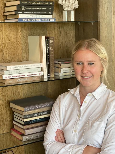 Lauren Carlson, online management graduate, in her office.