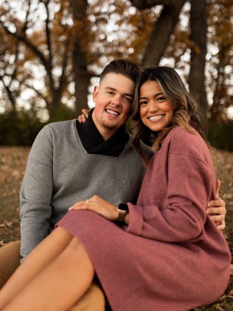 Hunter Black, early childhood education graduate, and his fiancee.