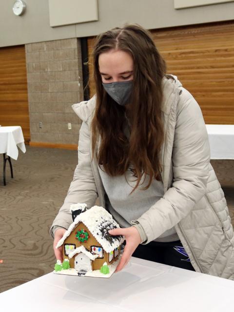 Student Lizzie Skalitzky used her Sun Prairie home as inspiration for her gingerbread house.