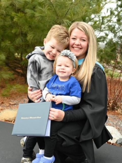 Kayla Correll with her children.