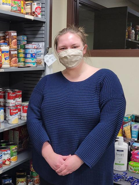 Helping Hand Food Pantry student volunteer Jamee Bastman.