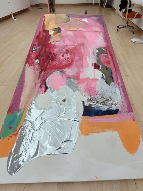 2021 Student Artist in Residence Sarah Campbell's Portal painting.