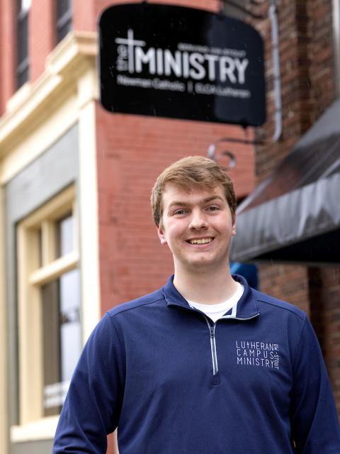 Stout Scholar Nathan Thompson is active in Stout Ministry.