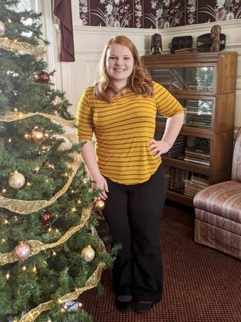 Brianna North at her Phi U initiation.