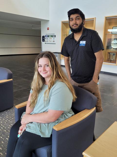 First-year students Gracelyn Powell and Siddharth Tiwari.