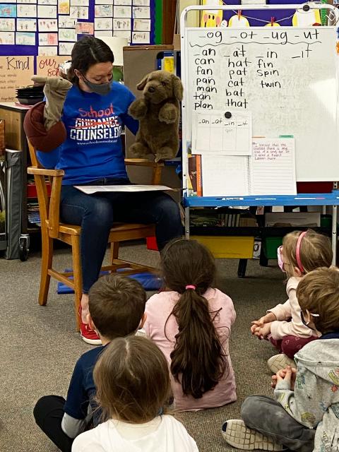 Flier with her students at WRES